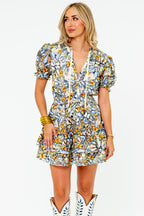 Clementine Elastic Waist Mini Dress - Meadow