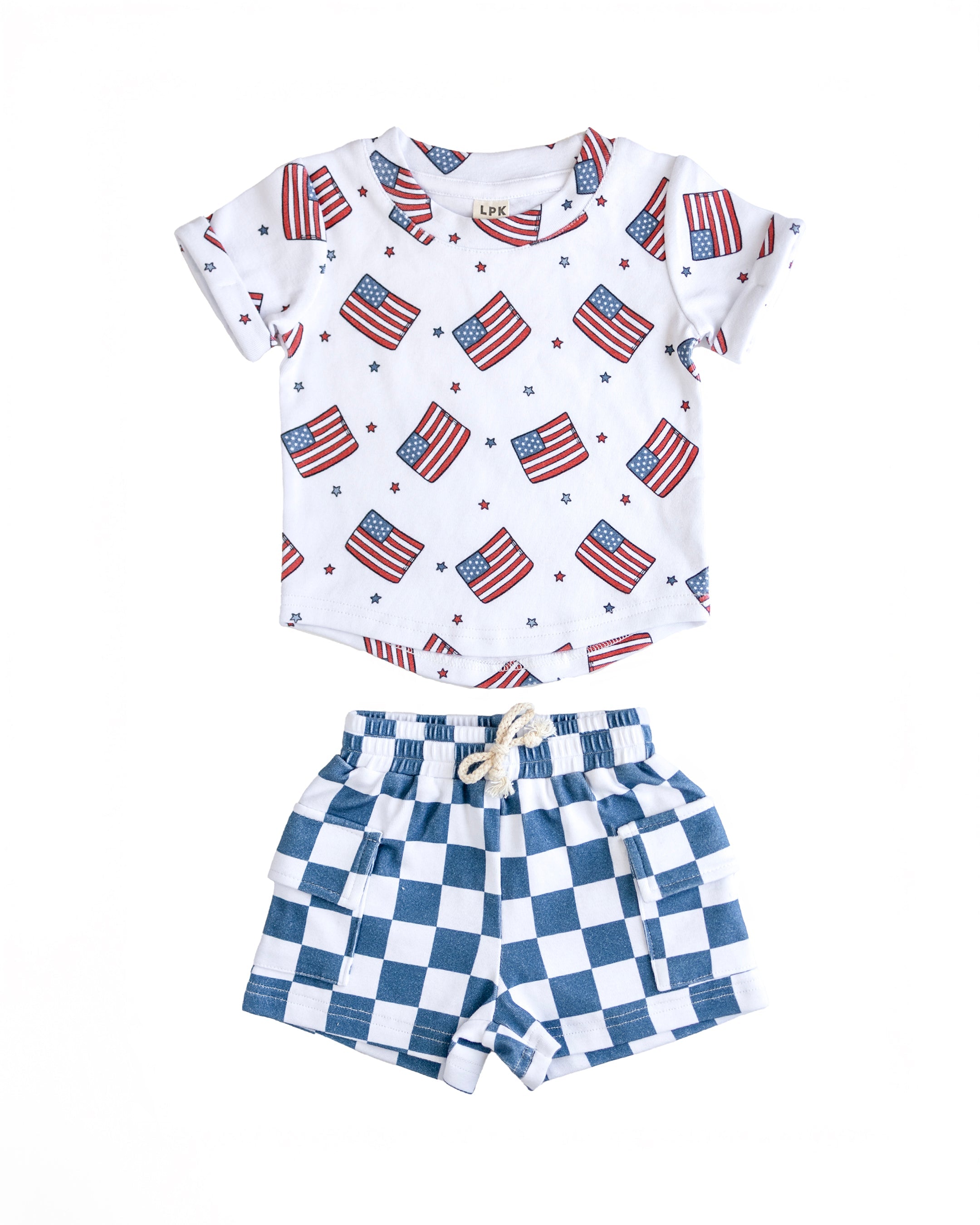 Boy Patriotic Vibes Cargo Shorts Set