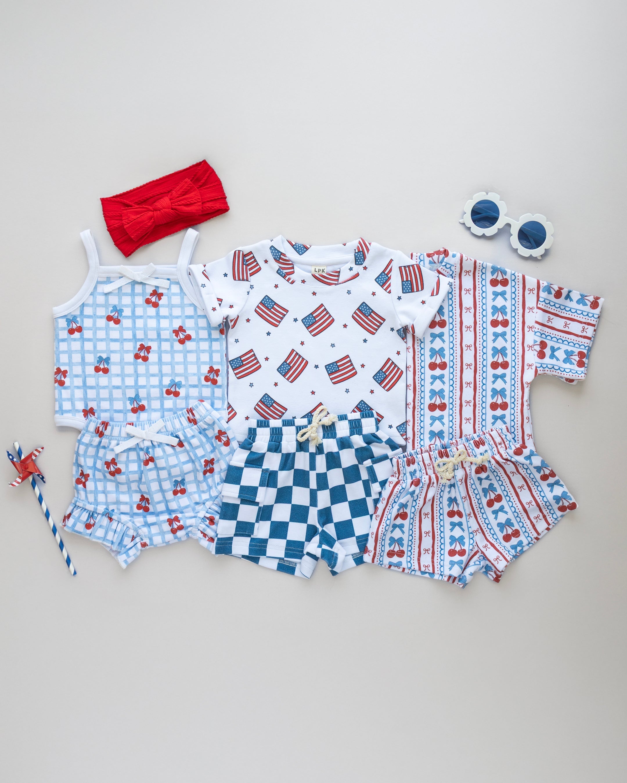 Boy Patriotic Vibes Cargo Shorts Set