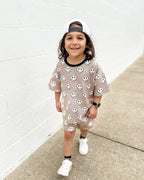 Electric Drippy Smiley Shorts Set