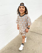 Electric Drippy Smiley Shorts Set