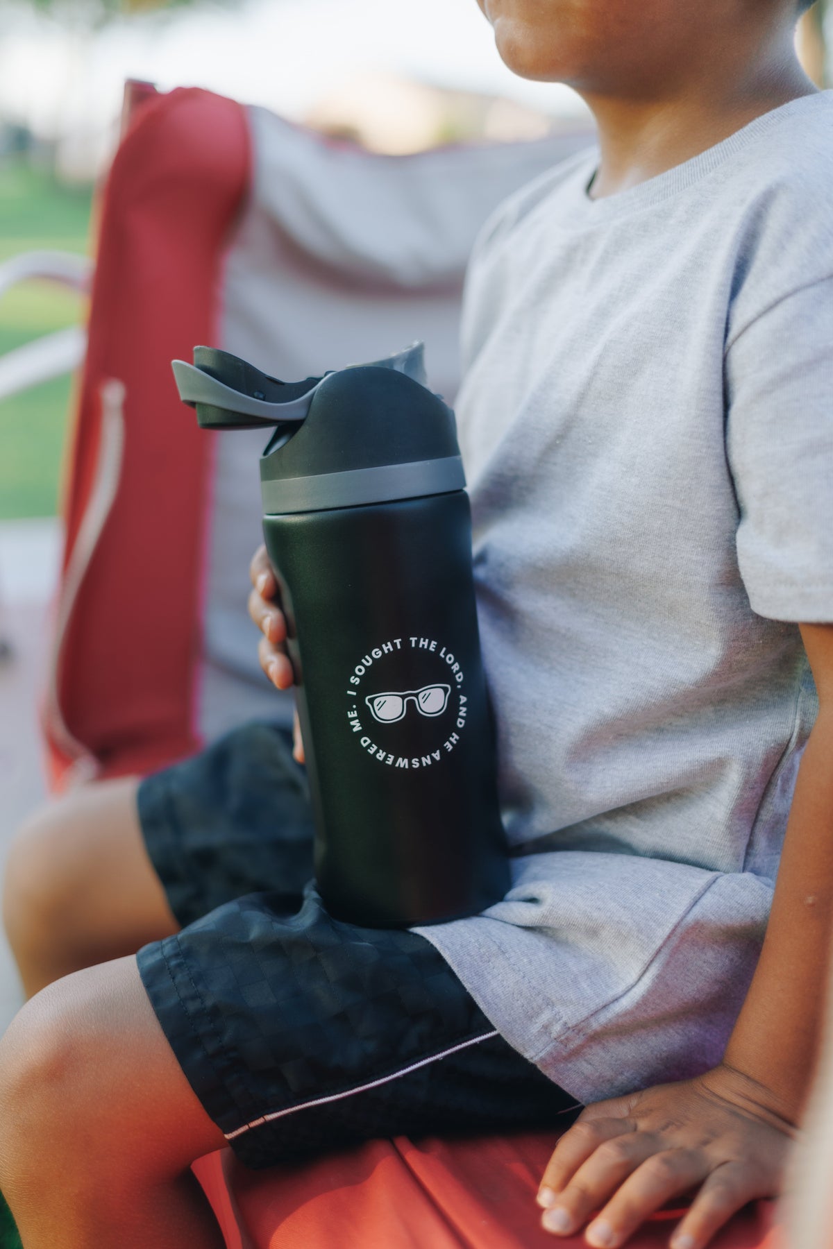 I Sought the Lord Kids Water Bottle | A Scripture Reminder for Little Hearts