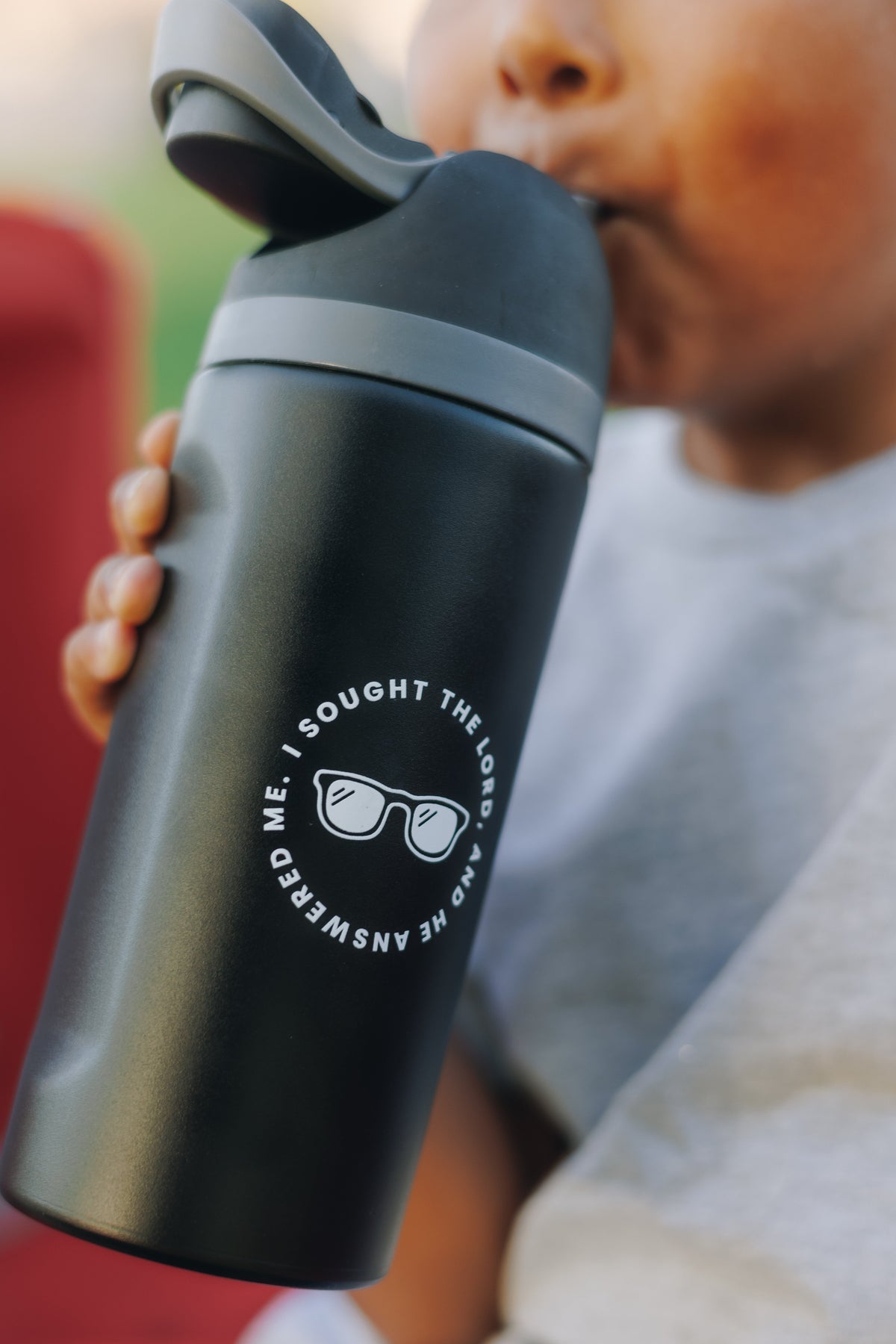 I Sought the Lord Kids Water Bottle | A Scripture Reminder for Little Hearts