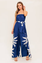 Serene Days Navy Woven Jumpsuit