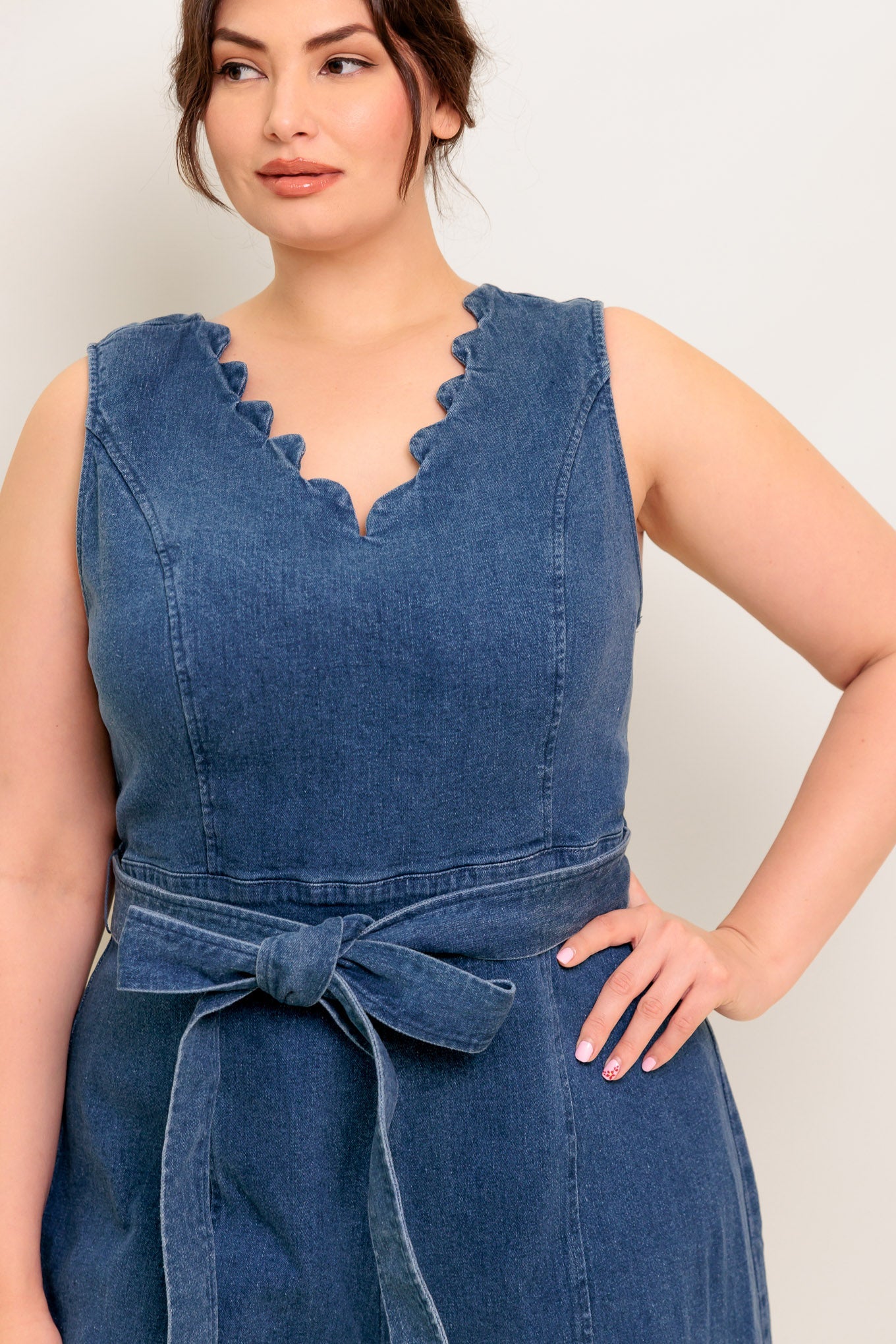 WHERE THE NIGHT MEDIUM INDIGO DENIM JUMPSUIT