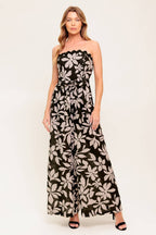 DREAMY ELEGANCE BLACK WOVEN JUMPSUIT