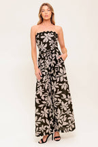 DREAMY ELEGANCE BLACK WOVEN JUMPSUIT