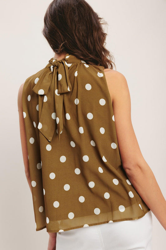 RETRO POP DOT WOVEN TOP