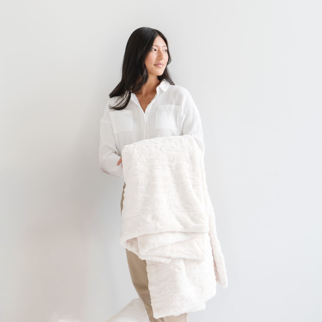 Patterned Faux Fur Throw Blanket