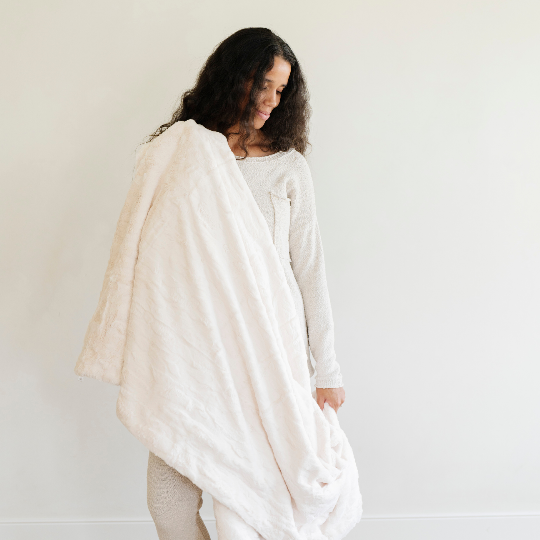 Patterned Faux Fur Throw Blanket