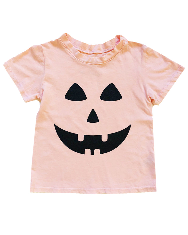 Girls Jack-O-Lantern T-Shirt in Seashell made from Organic Cotton