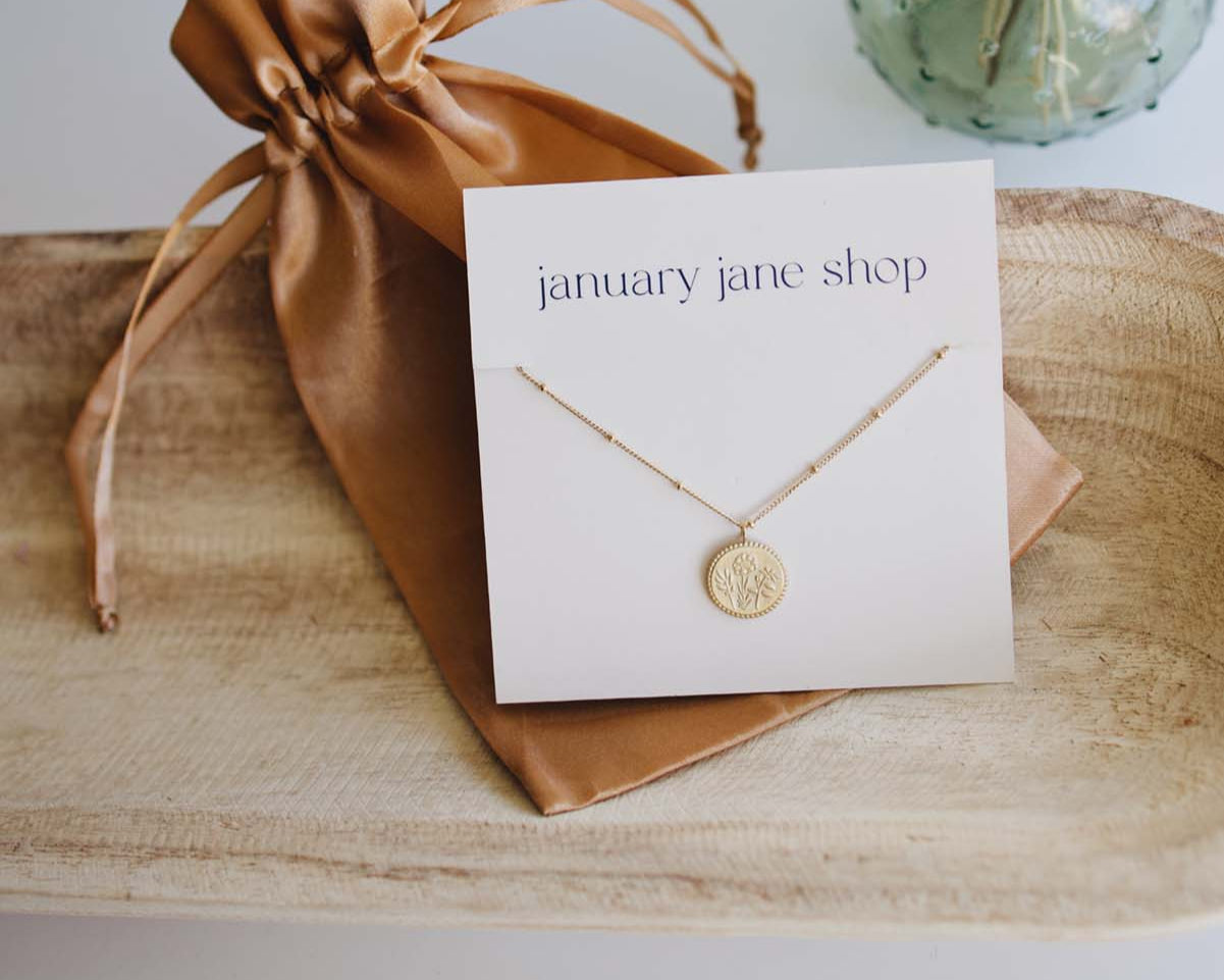 Holy Family Floral Necklace - 14K Gold Filled