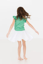 Kelly Green Short Sleeve Ruffle Tee
