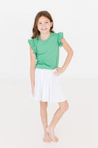 Kelly Green Short Sleeve Ruffle Tee