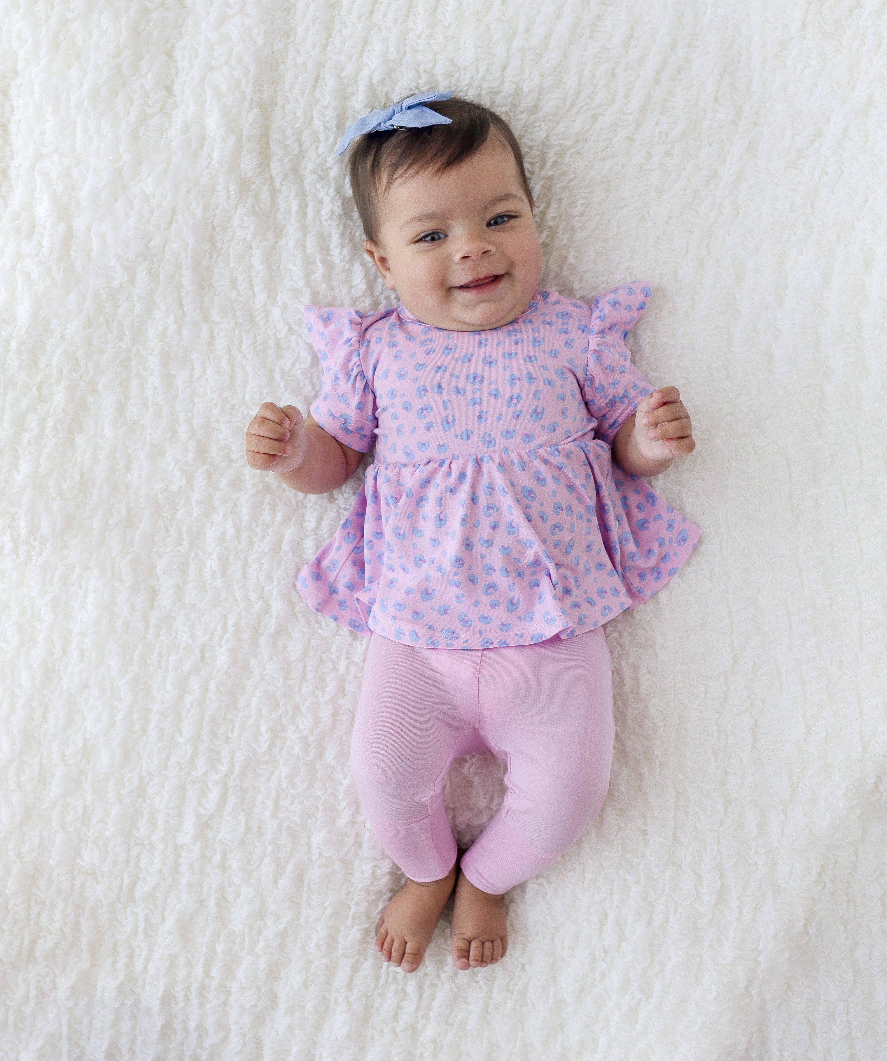 Girls Lillian Leopard Bamboo Peplum Top