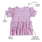 Girls Lillian Leopard Bamboo Peplum Top