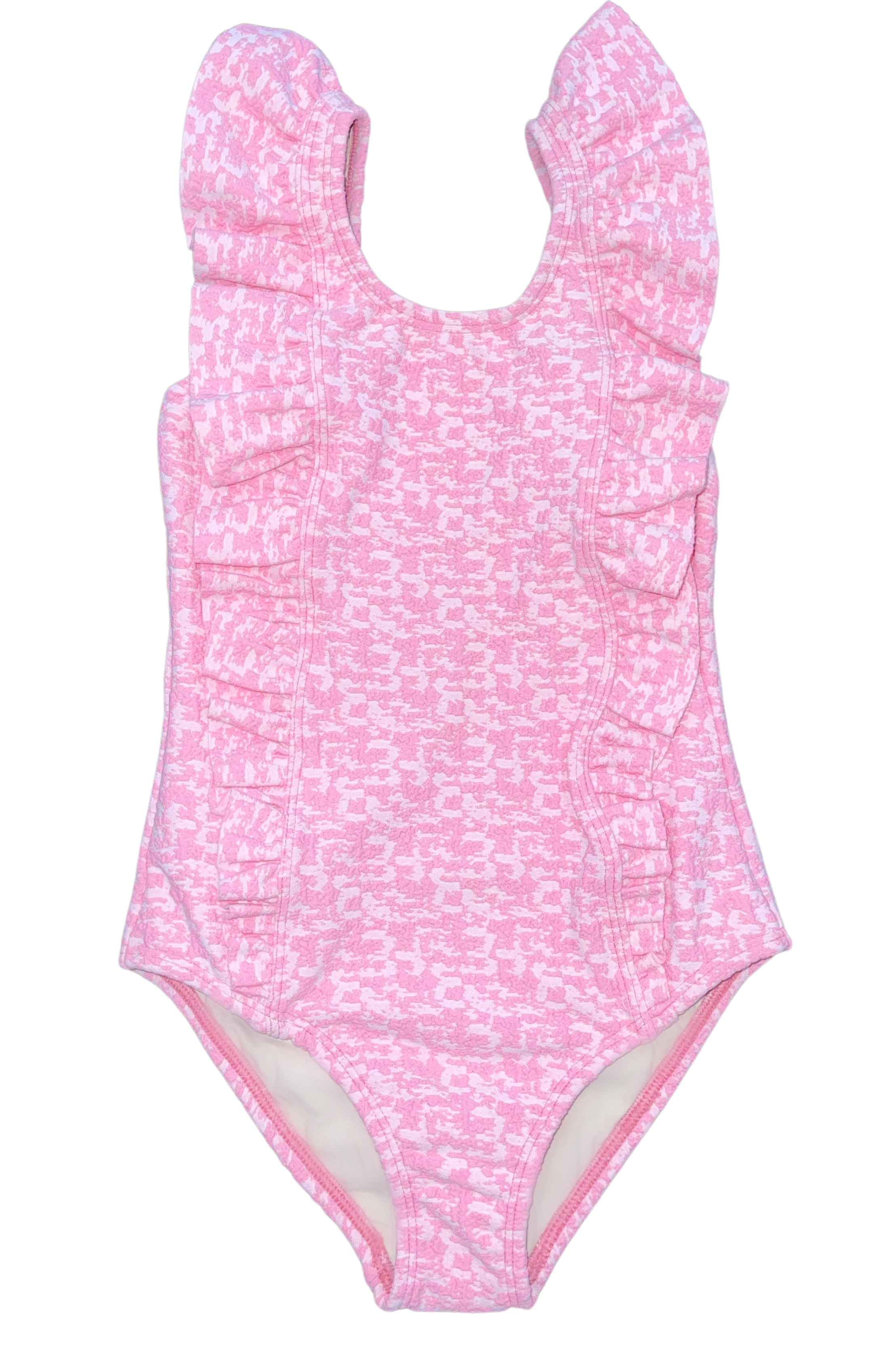 Little Adriana Ruffle One-Piece Swimsuit – Coral Weave