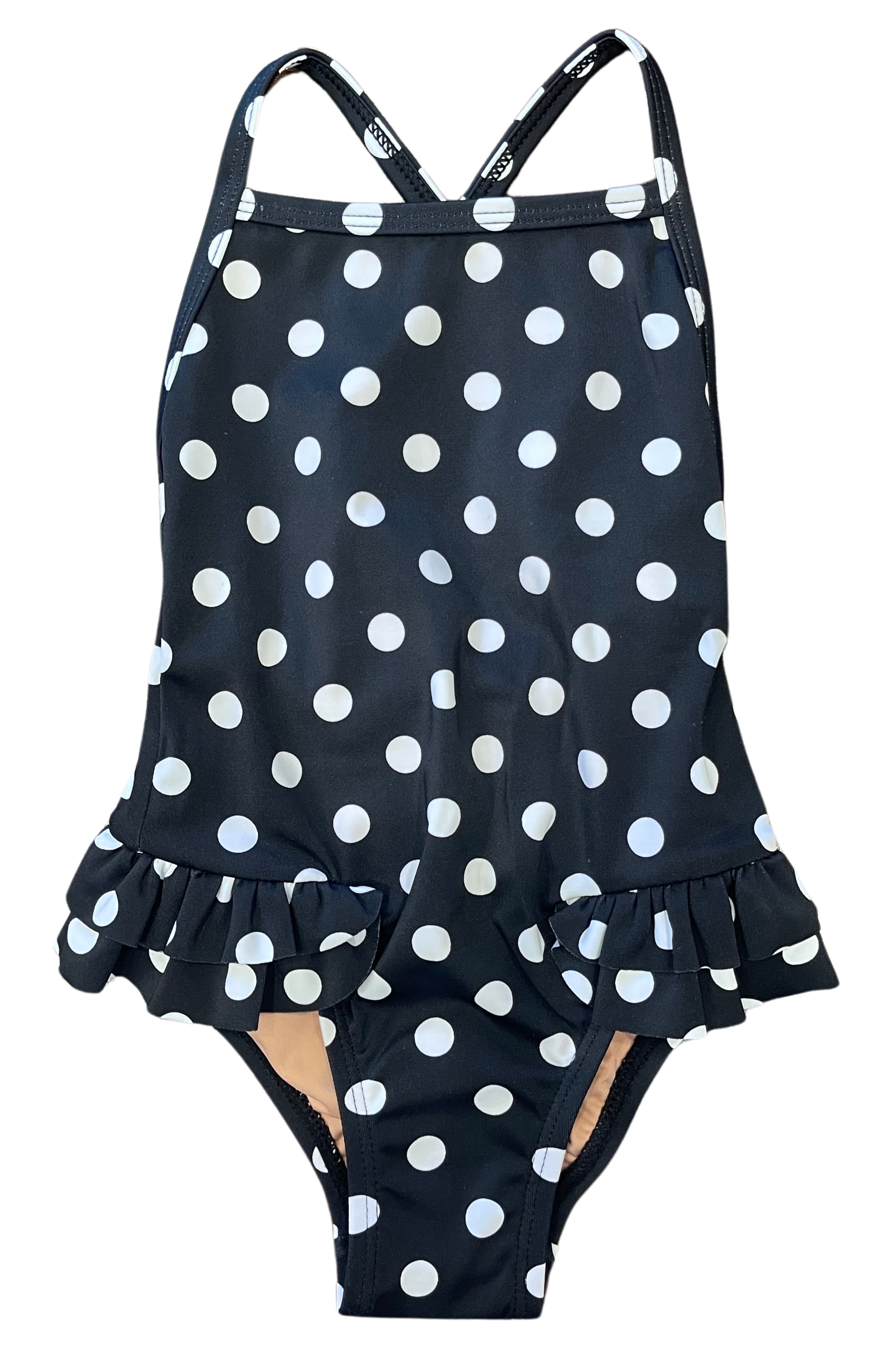 Little Clementine Ruffle Polka Dot Swimsuit