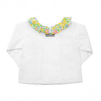 Baby Girl Double Button Blouse | Liberty 'Betsy' Yellow Frill