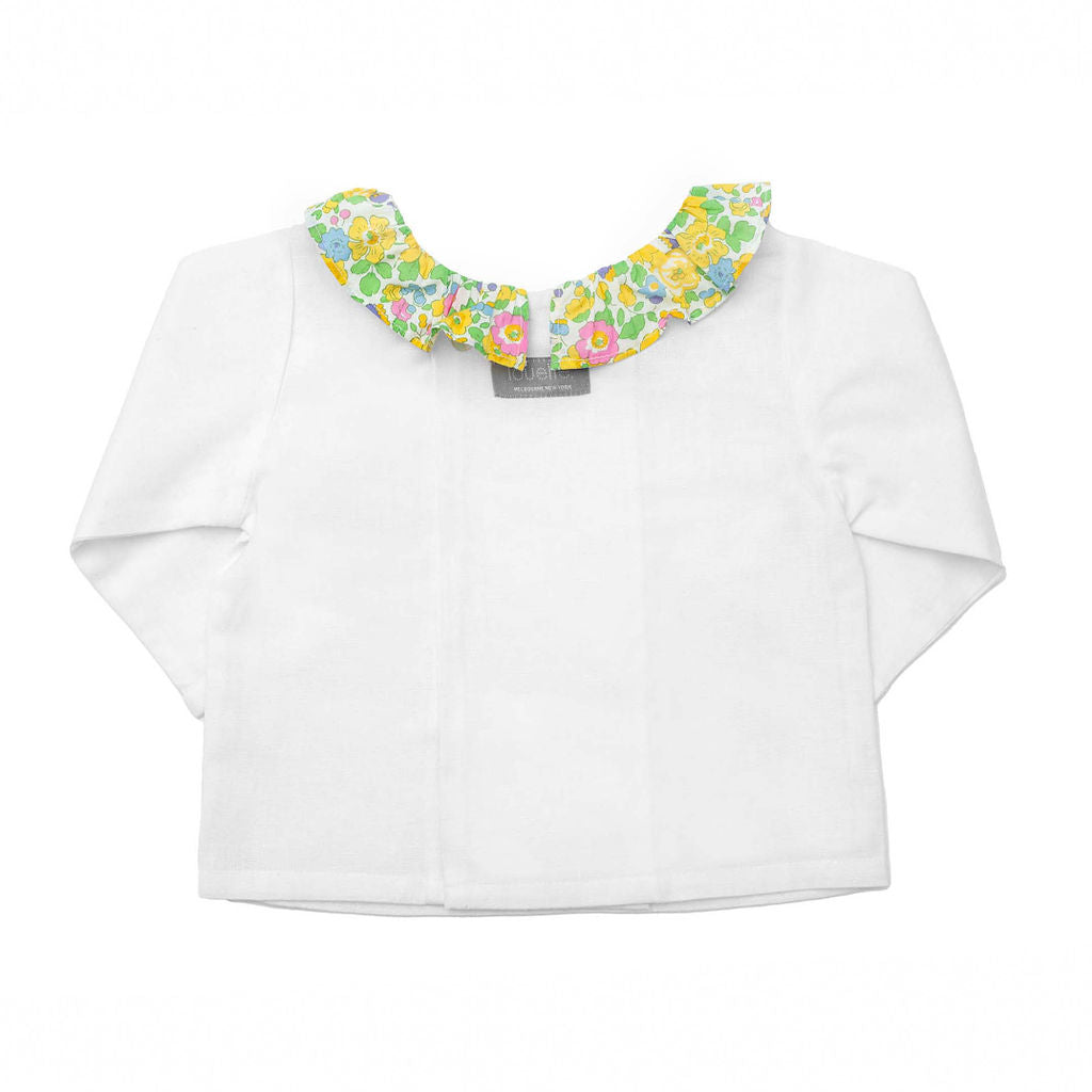 Baby Girl Double Button Blouse | Liberty 'Betsy' Yellow Frill