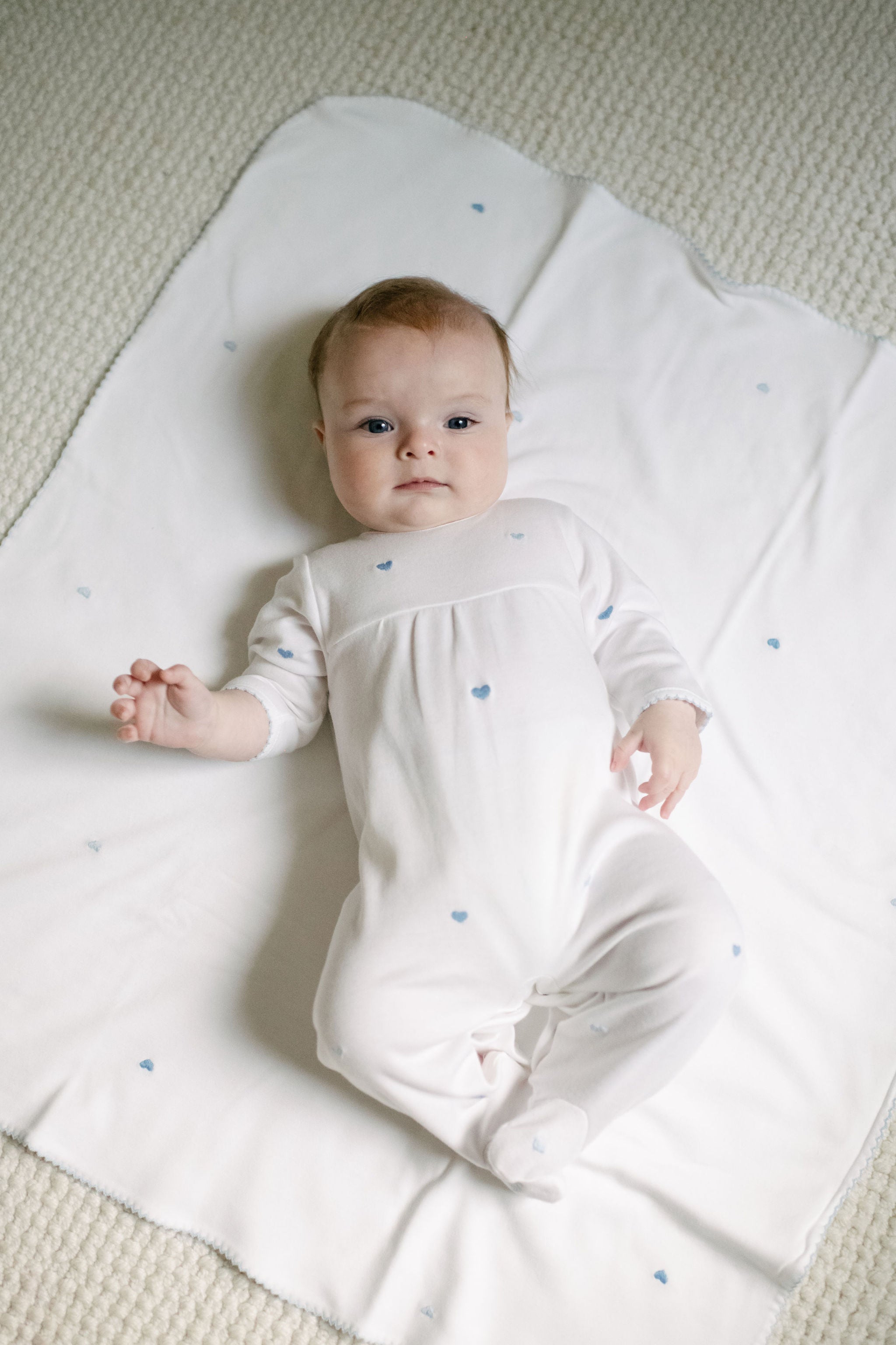 BABY JOSIE HEART COTTON KNIT FOOTIE