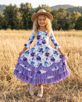 Lavender Floral Ruffles Dress