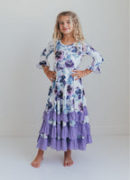 Lavender Floral Ruffles Dress