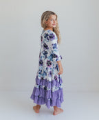 Lavender Floral Ruffles Dress
