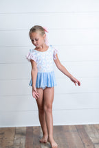 Pastel Floral Skirted Leotard