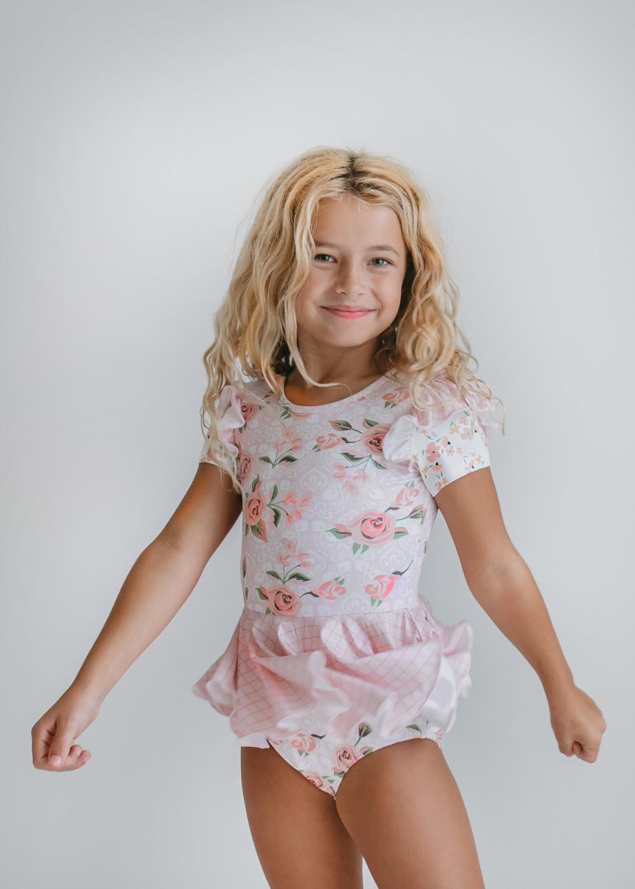 Pale Rose Ruffle Skirted Leotard