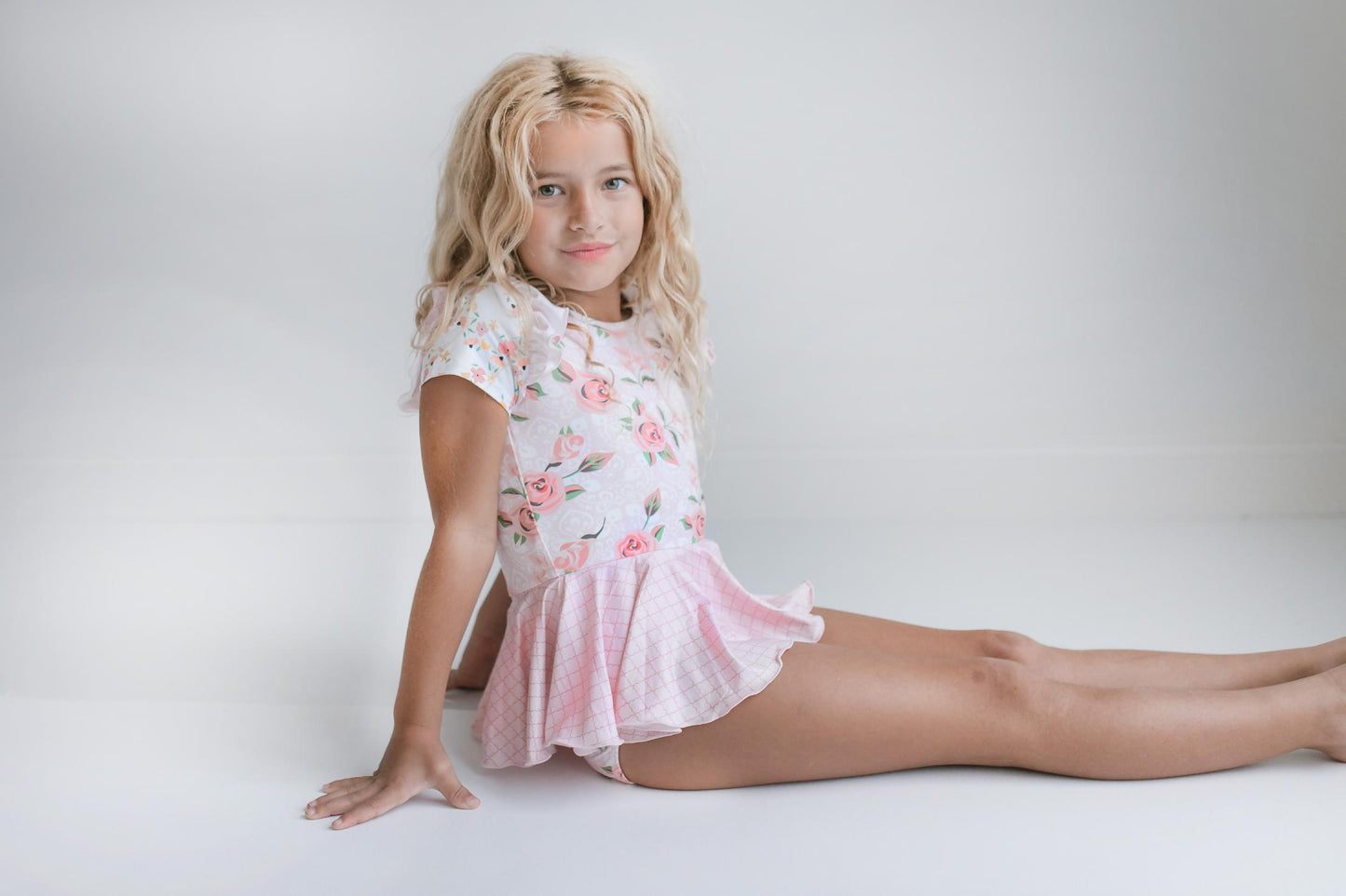 Pale Rose Ruffle Skirted Leotard