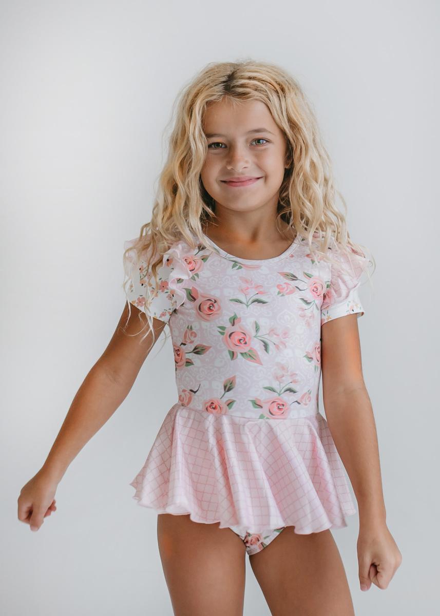 Pale Rose Ruffle Skirted Leotard