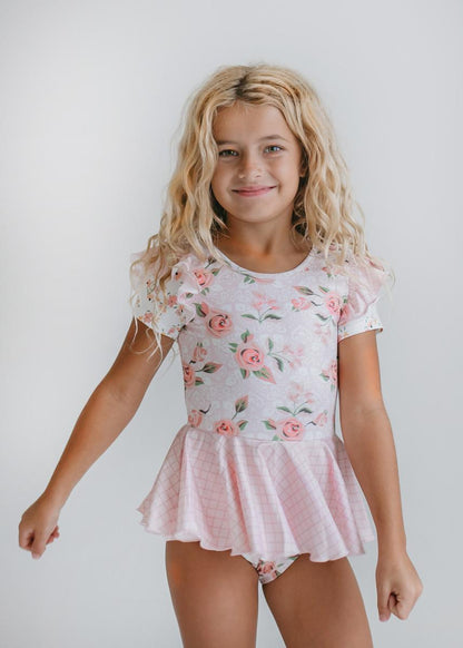 Pale Rose Ruffle Skirted Leotard