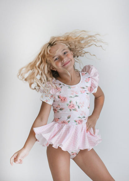 Pale Rose Ruffle Skirted Leotard
