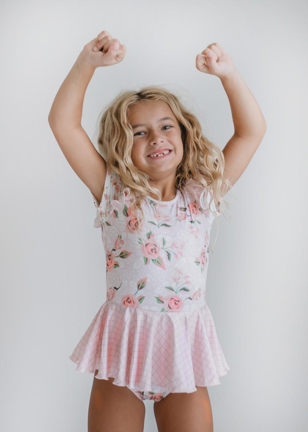 Pale Rose Ruffle Skirted Leotard