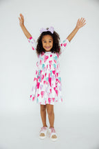 Light Hearted 3/4 Sleeve Pocket Twirl Dress