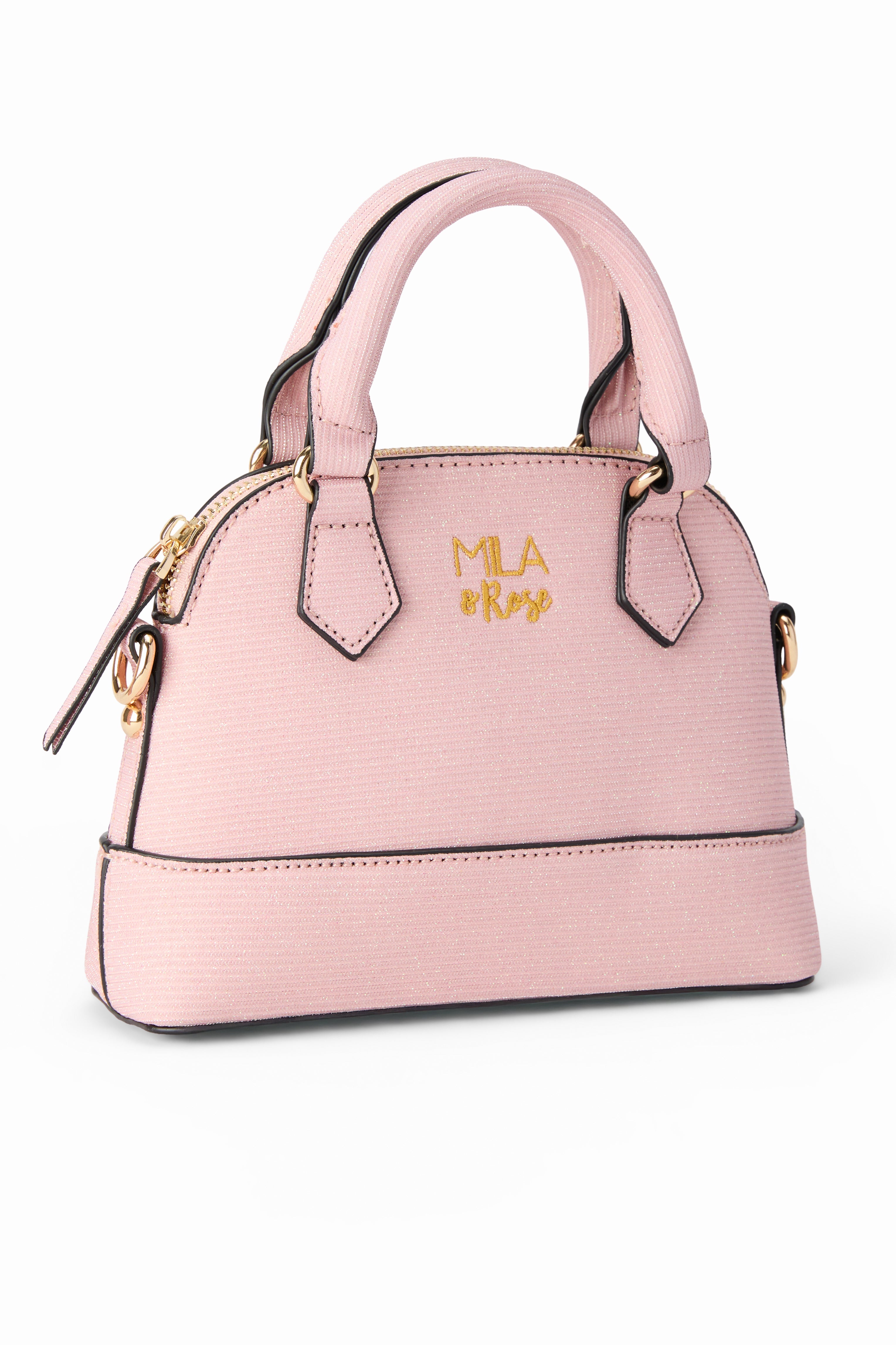 Girls Light Pink Shimmer Crossbody Purse