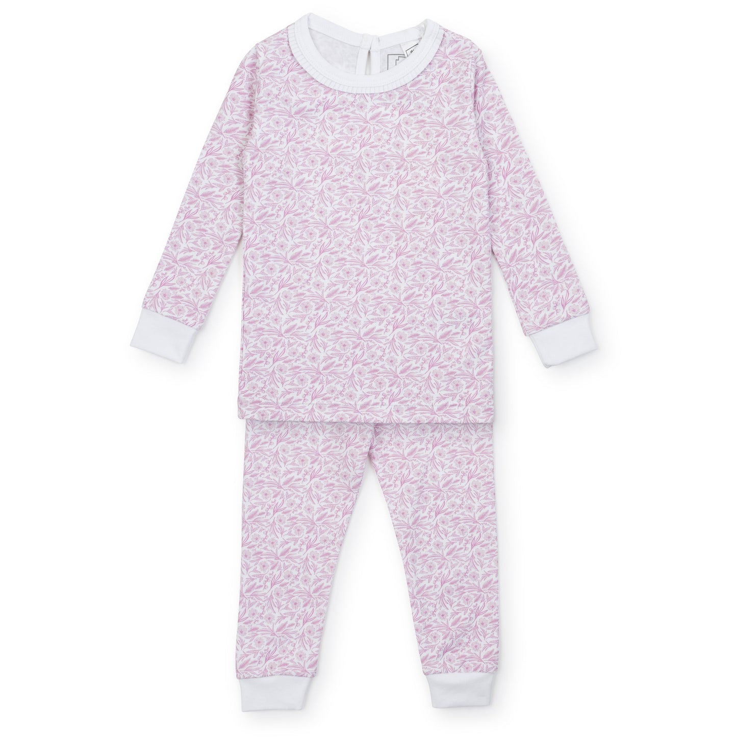 Girls' Ava Pima Cotton Pajama Pant Set - Pretty Pink Blooms