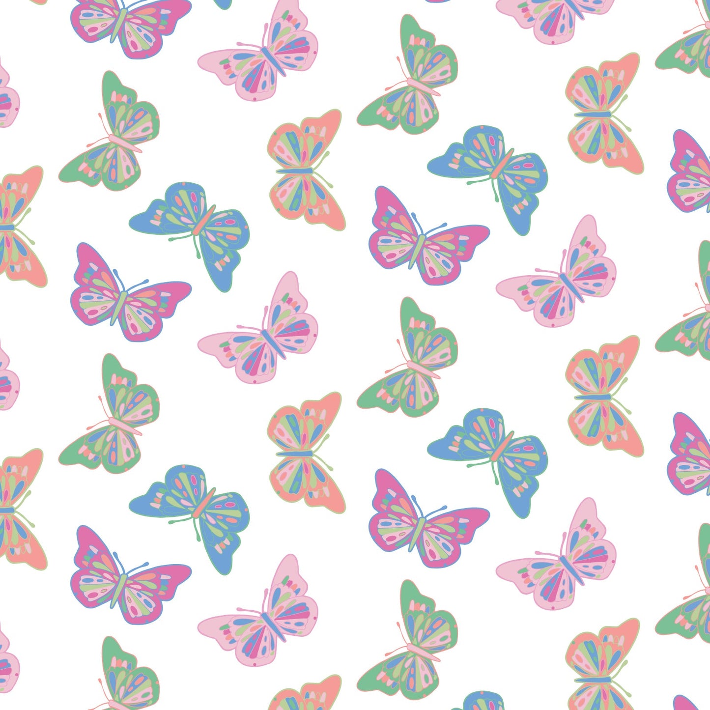 Alden Girls' Pima Cotton Pajama Pant Set - Bright Butterflies