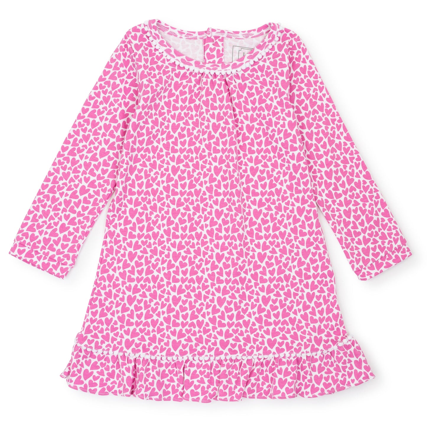 Carlin Girls' Pima Cotton Dress - I Heart You Pink