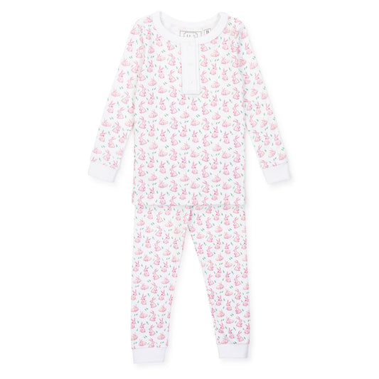 Girls' Alden Pima Cotton Pajama Pant Set - Bunny Hop Pink