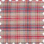 Toddler Long Sleeves Dress with Lace Trim | Red and Blue Check