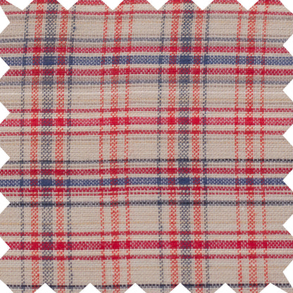 Girls' Ruffle Collar Long Sleeve Dress | Red and Blue Check