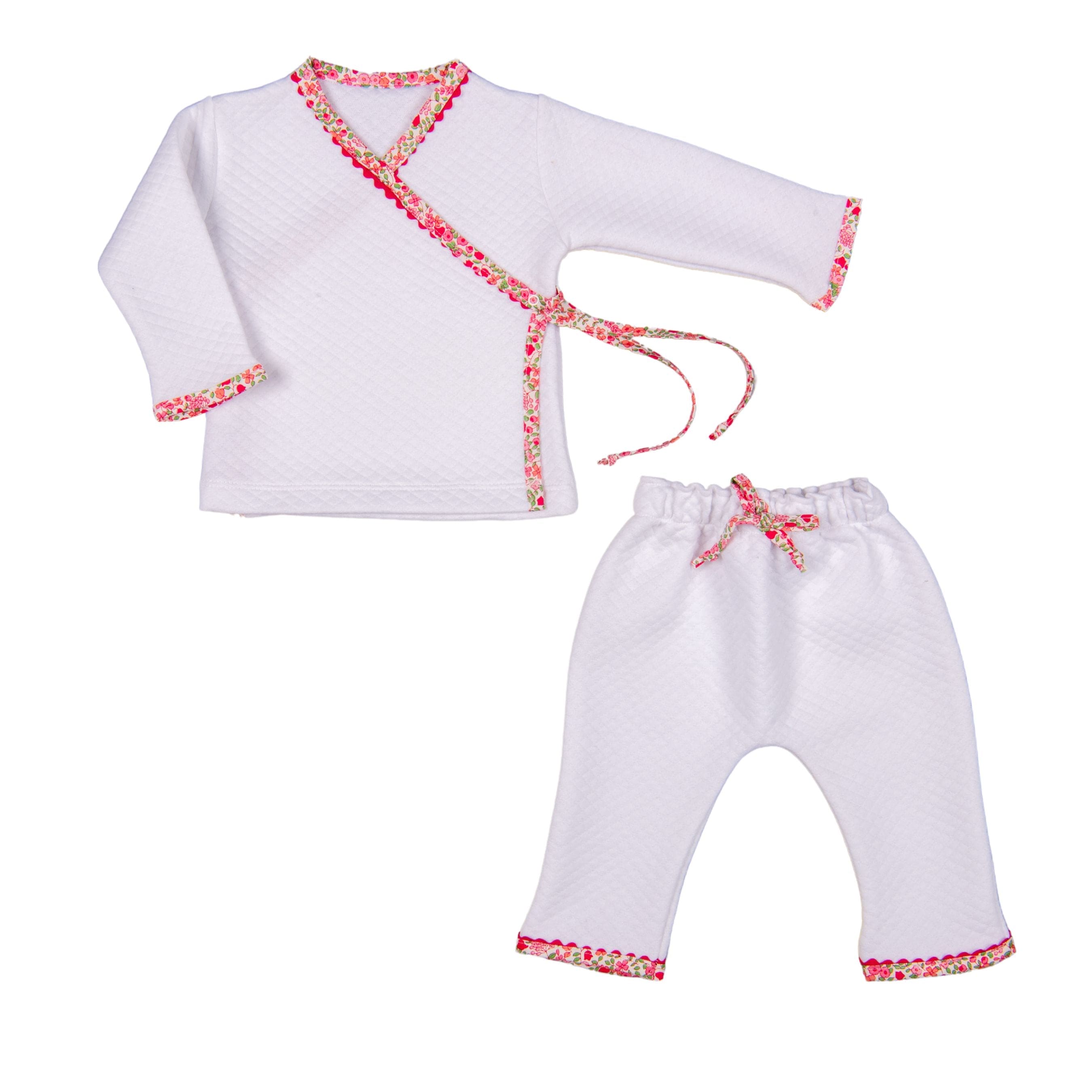 LILI ROSE | Girls White Quilted Cotton Wrap Set
