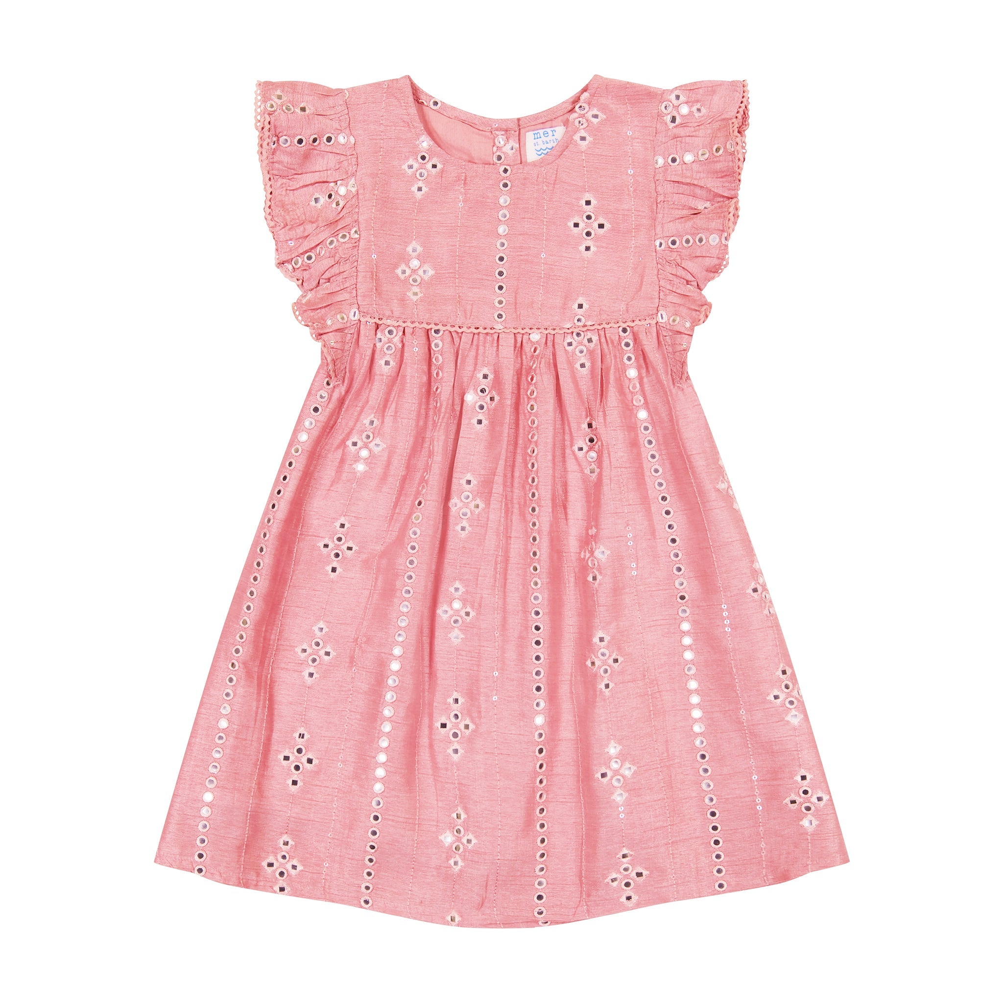 Luxe Mathilde Girls Dress Rose Silk Dupioni