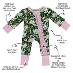 Baby Girl Magnolia Bamboo Ruffle Convertible Footie
