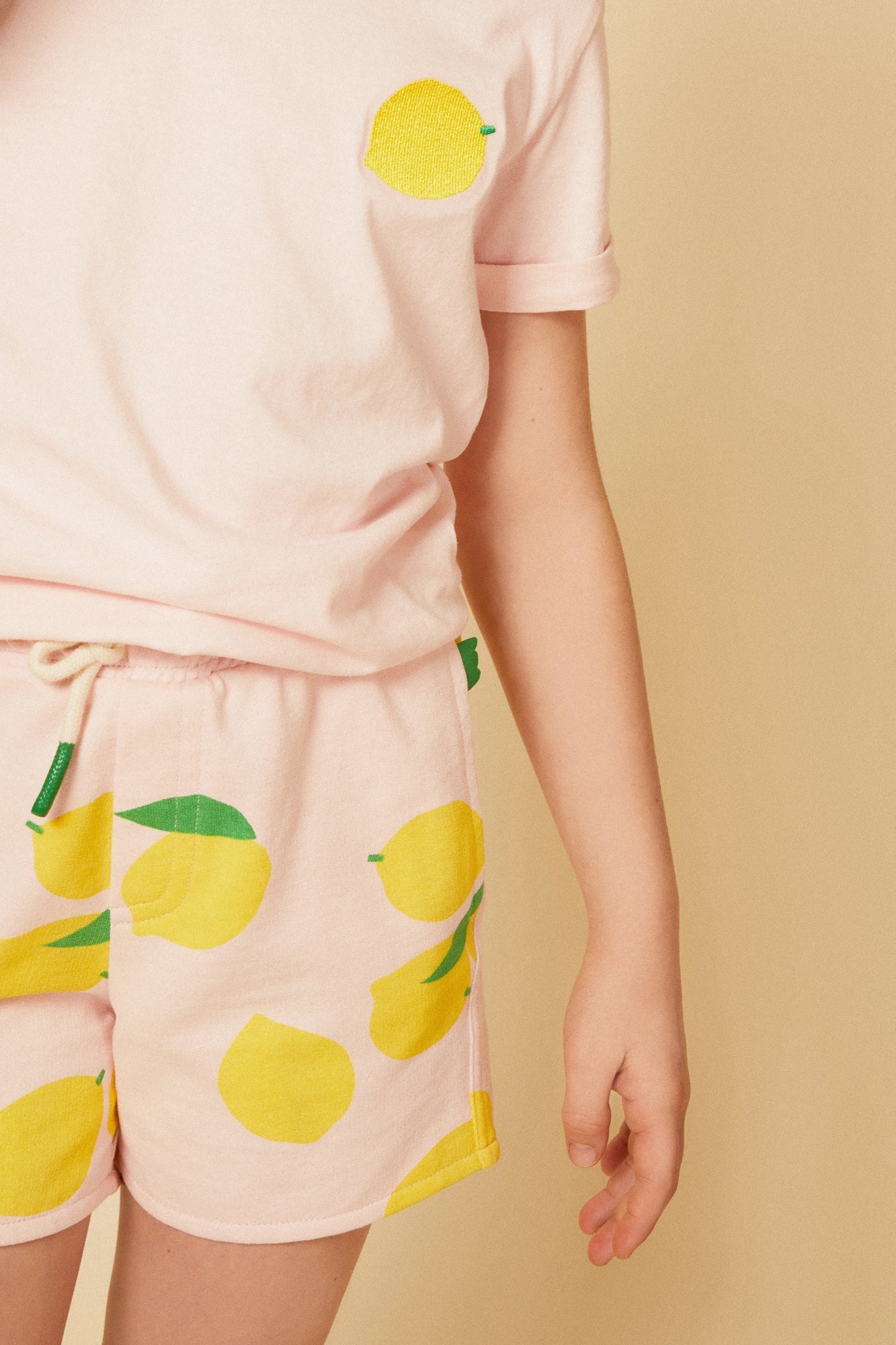 Recycled Cotton Lemon Cropped Kid Short