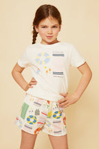 Recycled Cotton Beach Cropped Kid Short