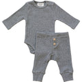 Charcoal Bodysuit Waffle Set