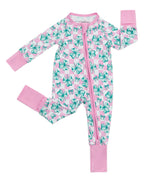 Baby Girl Shamrock & Bows Bamboo Zip Pajama Romper